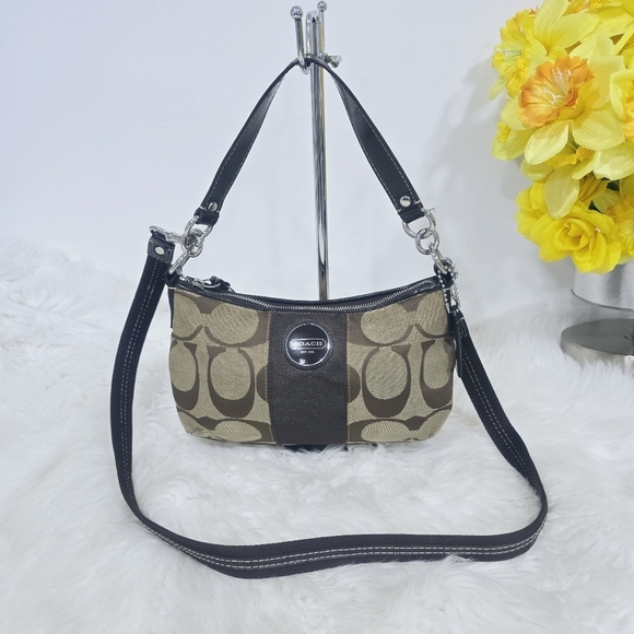 Coach Handbags - Coach signature hand or shoulder bag tan and brown